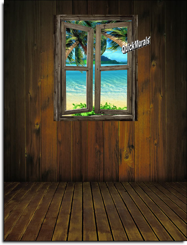 Beach Cabin Window Mural 7