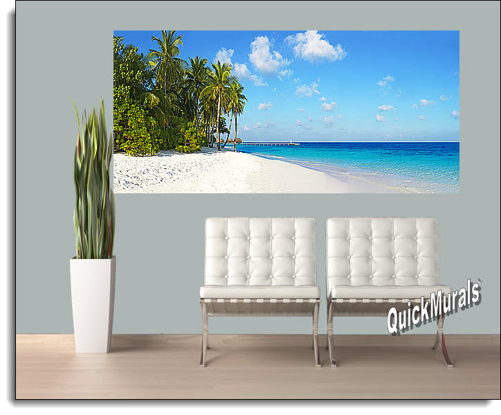 Island Vacation Panoramic Peel And Stick Wall Mural