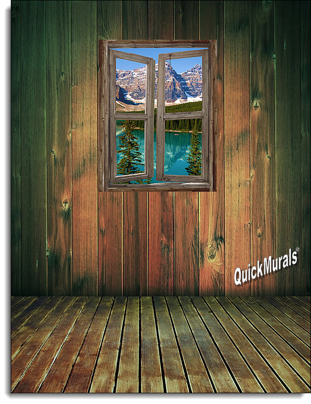 Mountain Cabin Window Mural 2