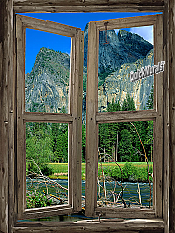 Mountain Cabin Window Mural #3