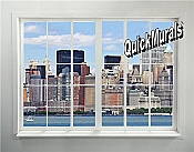New York City Skyline Window # 1 Peel & Stick (1 piece) Wall Mural
