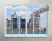 New York City Skyline Window # 2 Peel & Stick (1 piece) Wall Mural