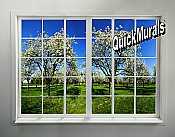 Orchard Window Peel and Stick 1-piece Wall Mural