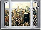 Big City Window 1-Piece Peel & Stick Wall Mural