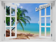 Coconut Beach Window #1 One Piece Peel & Stick Mural
