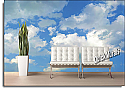 Clouds Peel and Stick Canvas Wall Mural Roomsetting