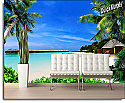 tropical beach resort wall mural peel and stick canvas roomsetting