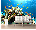 Coral Reef Peel and Stick Canvas Wall Mural Roomsetting