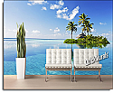 Paradise Island tropical Peel and Stick Canvas Wall Mural Roomsetting