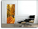 Wooded Path 1-Piece Peel & Stick Wall/Door Mural Roomsetting