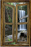 rustic waterfall cabin tropical peel and stick canvas wall mural