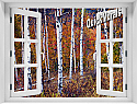 Autumn Birches Window Mural