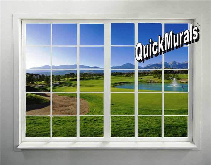 Golf Course Window Peel and Stick 1-piece Wall Mural