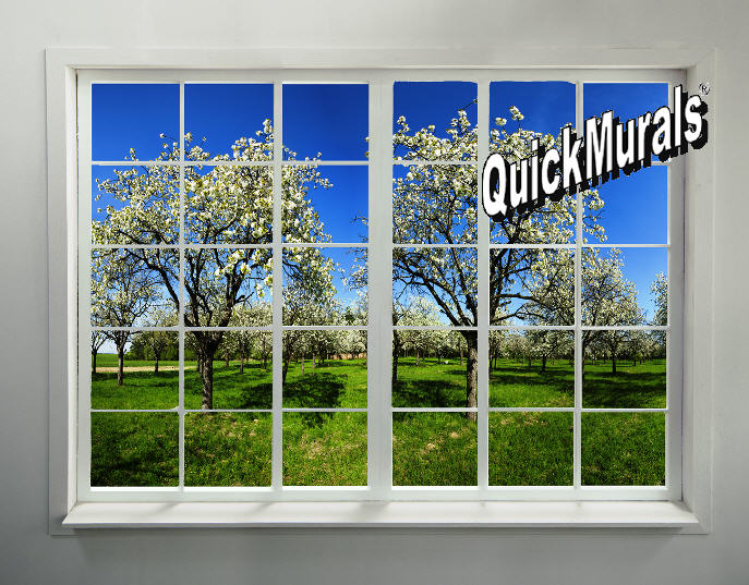 Orchard Window Peel and Stick 1-piece Wall Mural