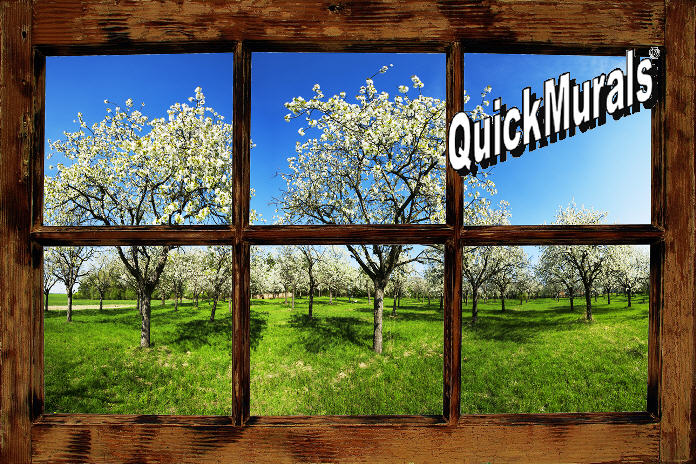Orchard Window (Rustic) Peel & Stick Wall Mural