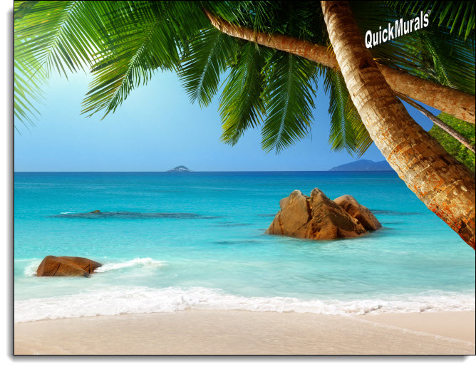 Secluded Beach Peel and Stick Canvas Wall Mural