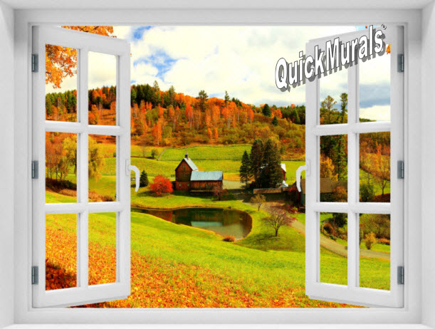 Vermont Farmhouse Window #1 One-Piece Peel & Stick Mural