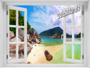 Tropical Island Window 1-Piece Peel & Stick Mural