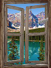 Mountain Cabin Window Mural #2